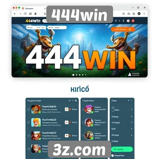 Interface do usuário no site 444win