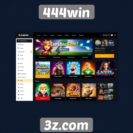 Avaliação da interface do site de jogos 444win